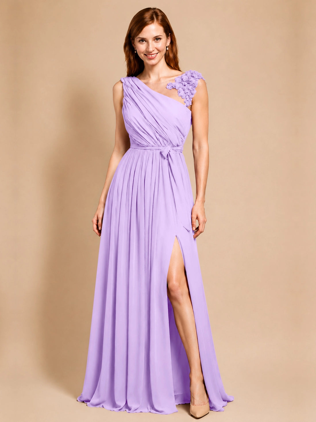 Chiffon Prom Dress with Appliques