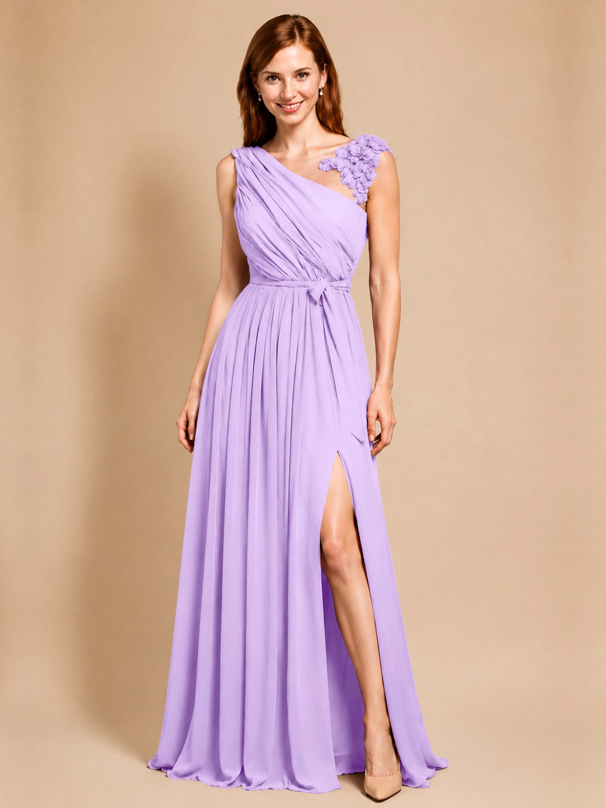 Chiffon Prom Dress with Appliques
