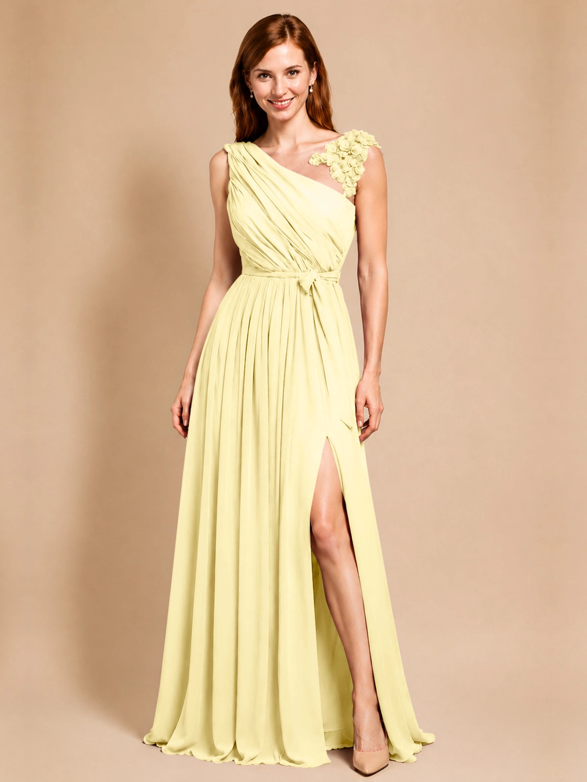 Chiffon Prom Dress with Appliques