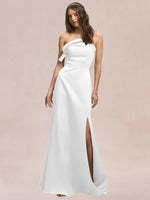 Satin Bow Accent Bridesmaid Dress 