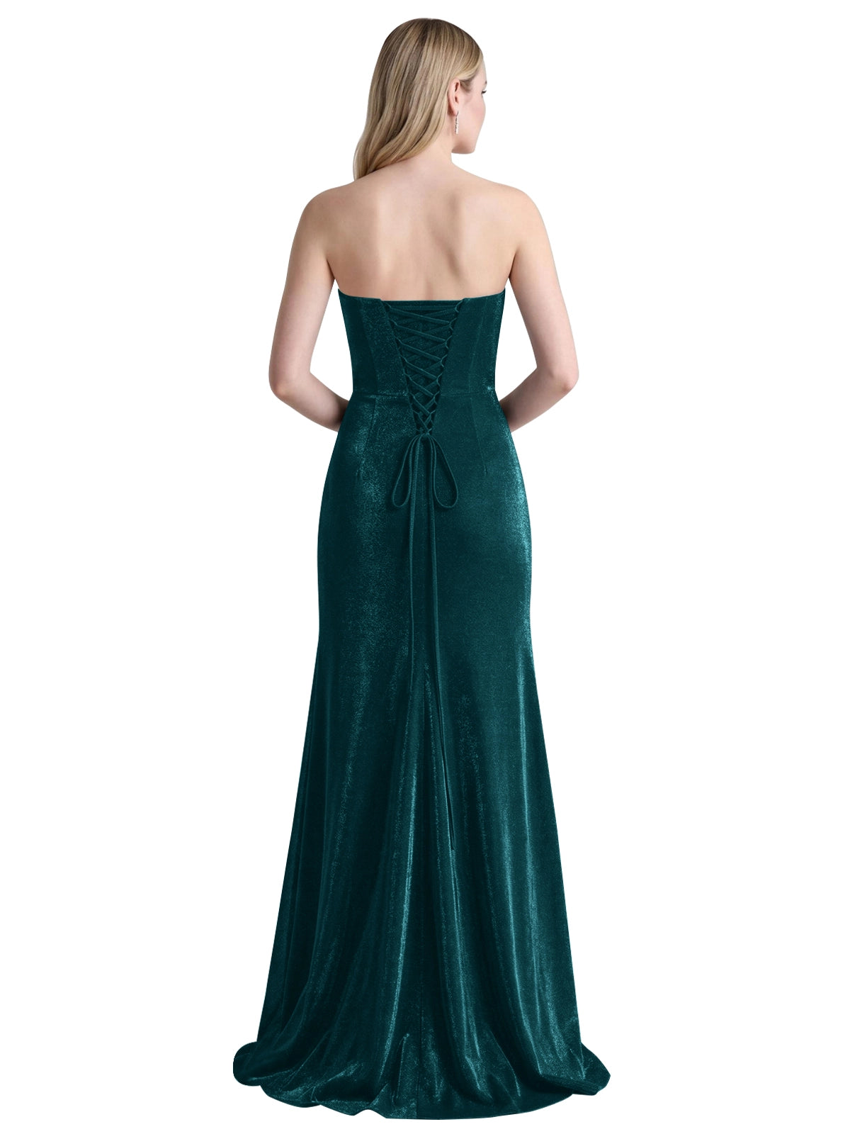 Velvet Prom Dress with Beaded Applique 