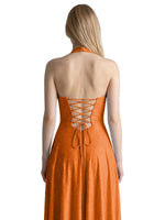 Halter Beaded Prom Dress 