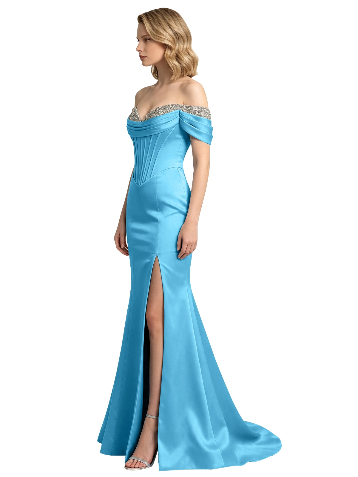 Corset Beaded Trumpet Prom Dress 