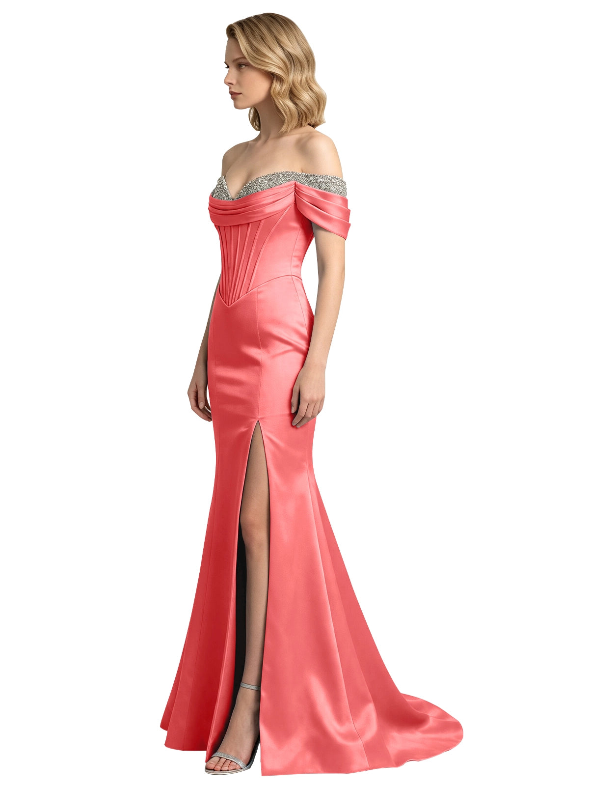 Corset Beaded Trumpet Prom Dress 