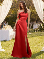 Satin Bow Accent Bridesmaid Dress 