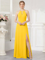 Chiffon Bridesmaid Dress with Halter 