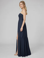 Strapless Bridesmaid Dress with Slit 