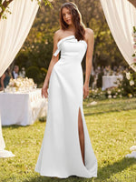 Satin Bow Accent Bridesmaid Dress 