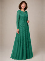 A-line Mother of the Bride Dress with Lace 