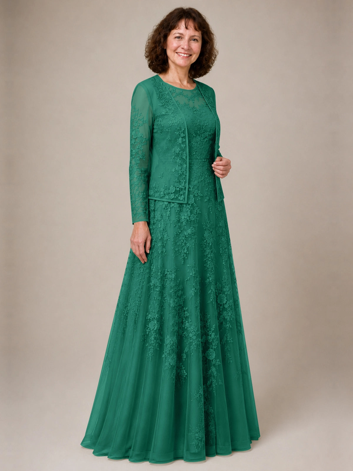 A-line Mother of the Bride Dress with Lace 
