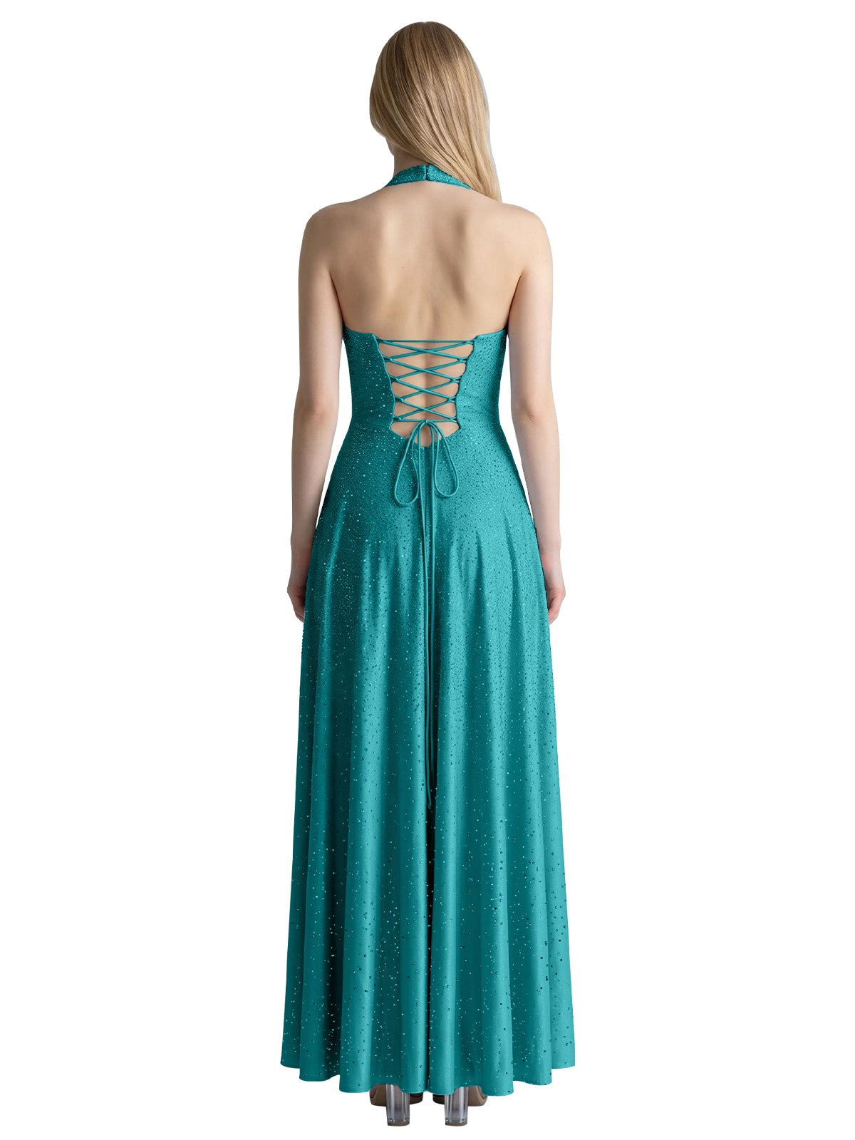 Halter Beaded Prom Dress 