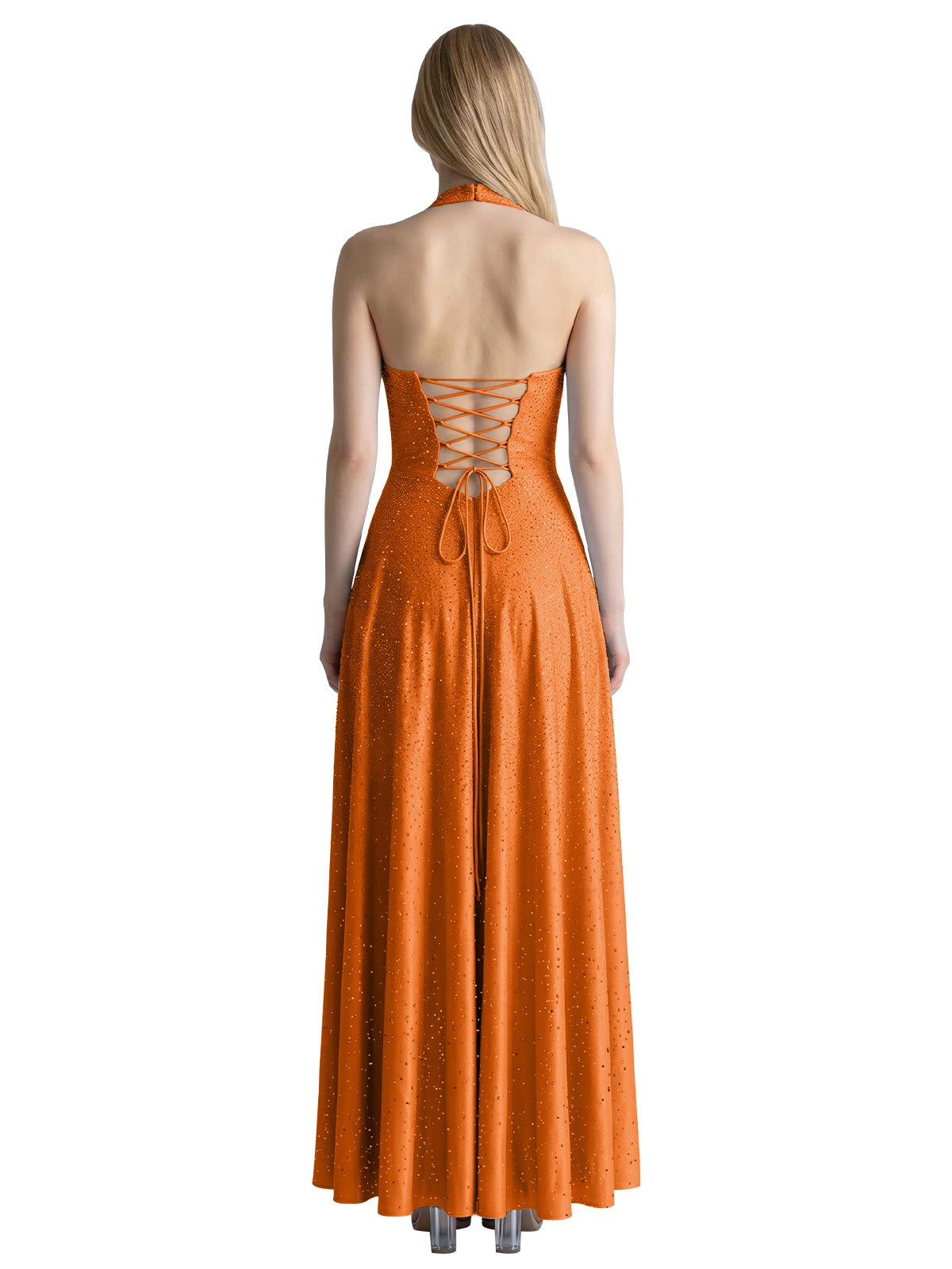 Halter Beaded Prom Dress 