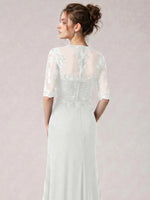Lace Mother of the Bride Dress with Half Sleeves