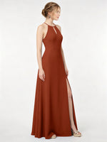 Chiffon Bridesmaid Dress with Halter 