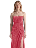 Velvet Prom Dress with Beaded Applique 