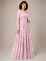 A-line Mother of the Bride Dress with Lace 