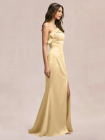 Satin Bow Accent Bridesmaid Dress 