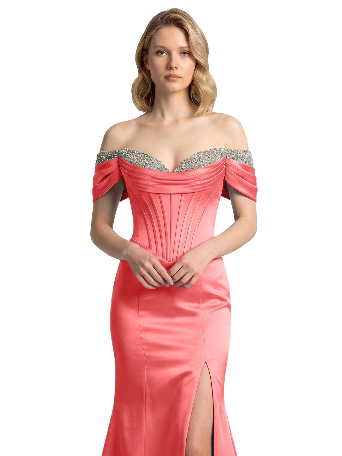 Corset Beaded Trumpet Prom Dress 