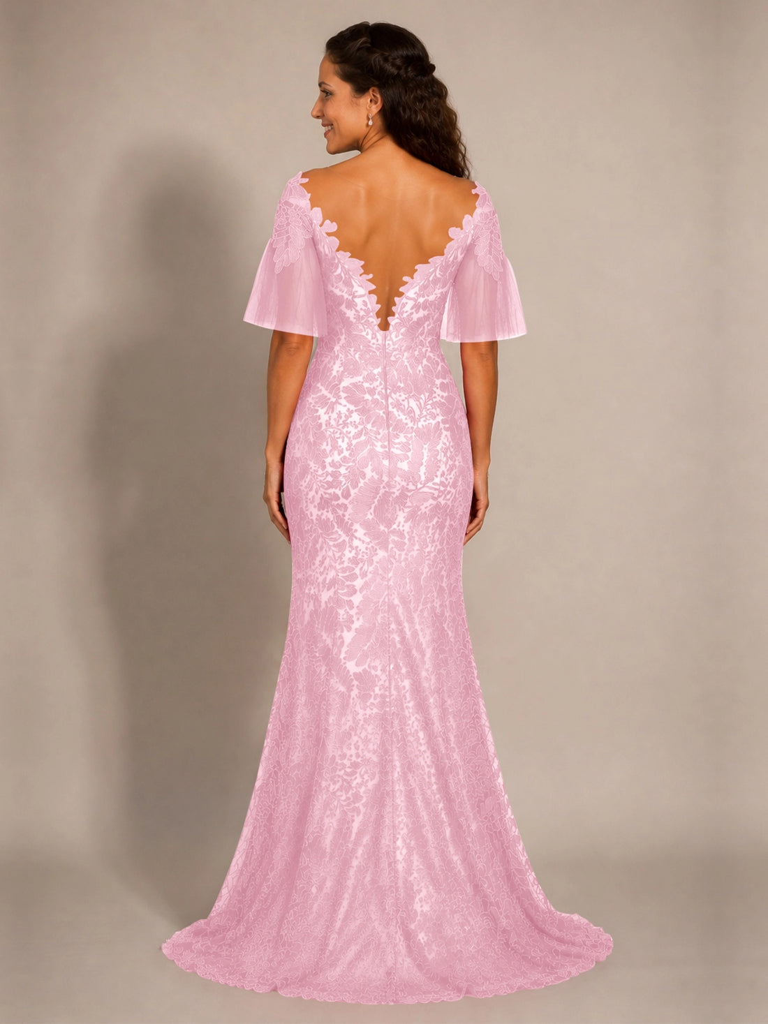 Mermaid Mother of the Bride Dress with V-neck 
