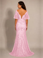 Mermaid Mother of the Bride Dress with V-neck 