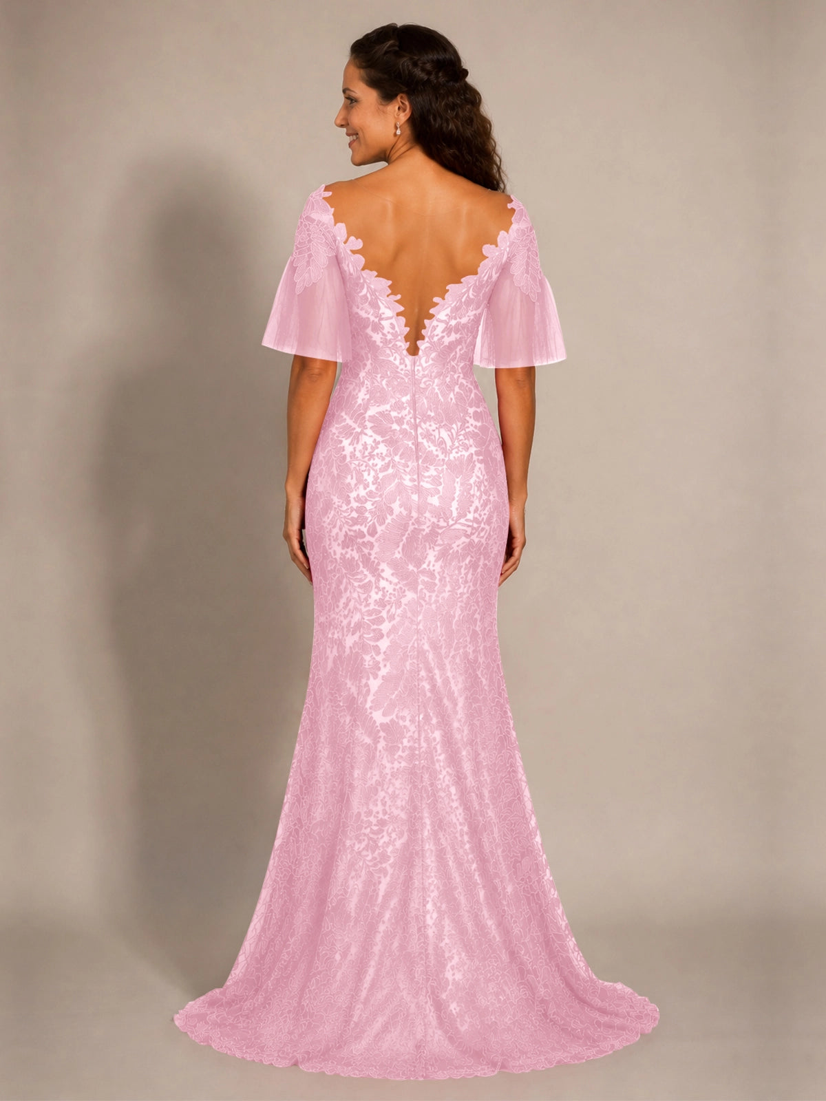Mermaid Mother of the Bride Dress with V-neck 