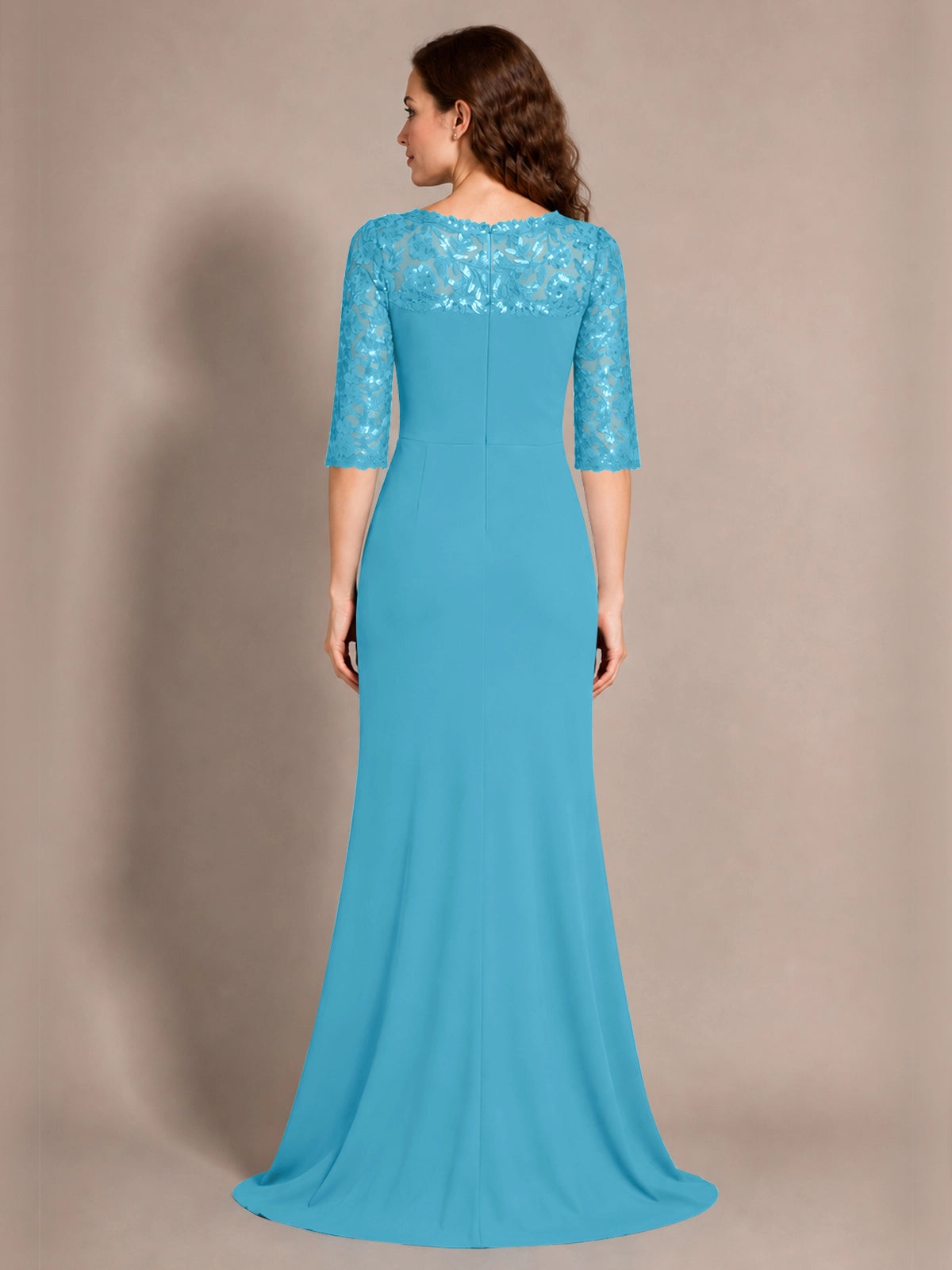Lace Mother of the Bride Dress with Applique 