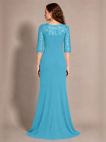 Lace Mother of the Bride Dress with Applique 