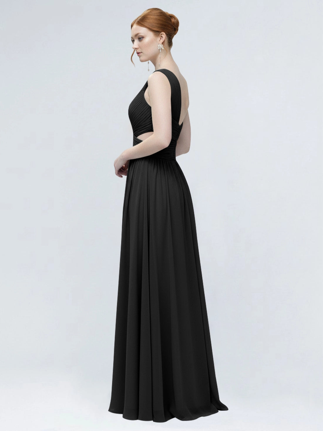 One-Shoulder Side Cut-Out Bridesmaid Dress 