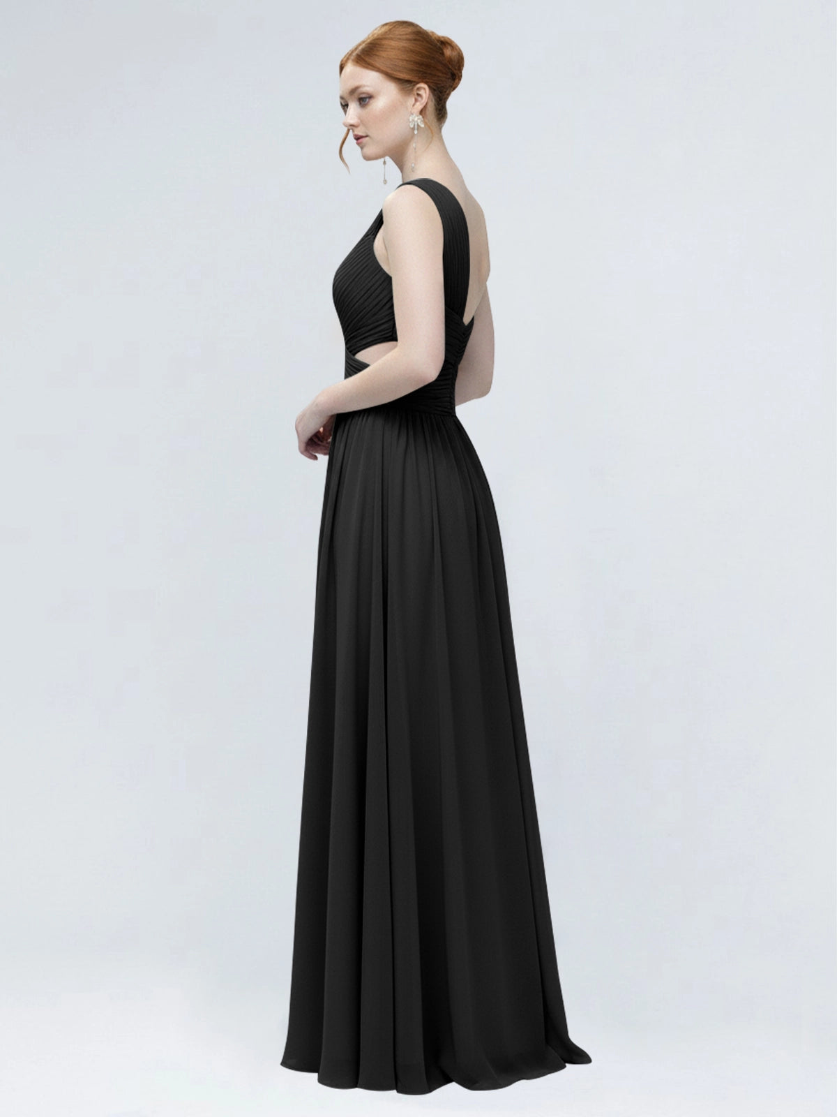 One-Shoulder Side Cut-Out Bridesmaid Dress 