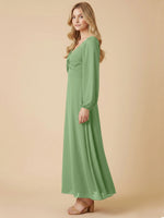 A-line Bridesmaid Dress with Long Sleeves 