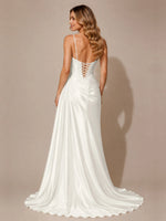 Silk-like Prom Dress with Appliques