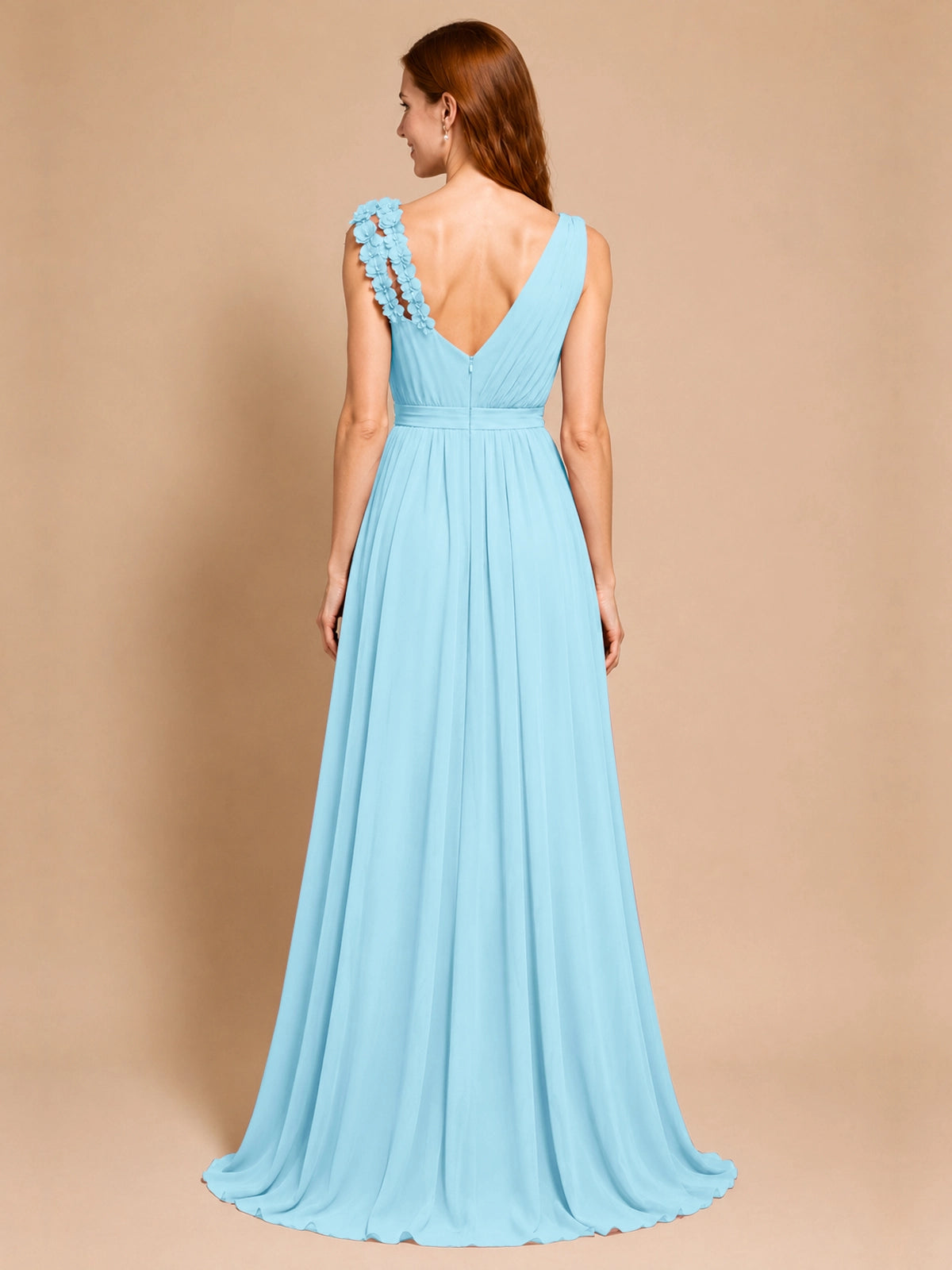 Chiffon Prom Dress with Appliques