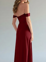 Off-the-Shoulder Slit Bridesmaid Dress 