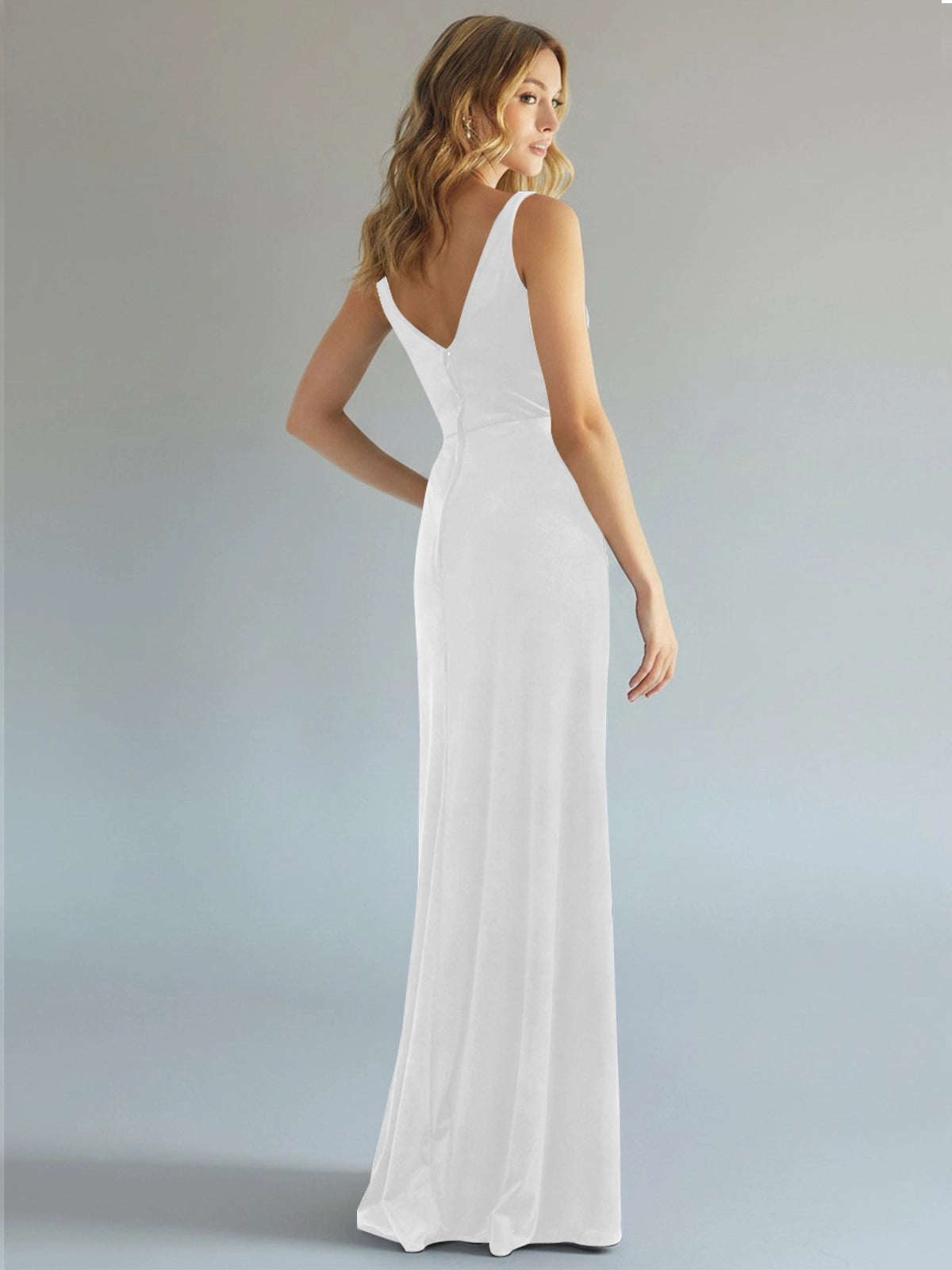 Velvet Bridesmaid Dress with Slit 