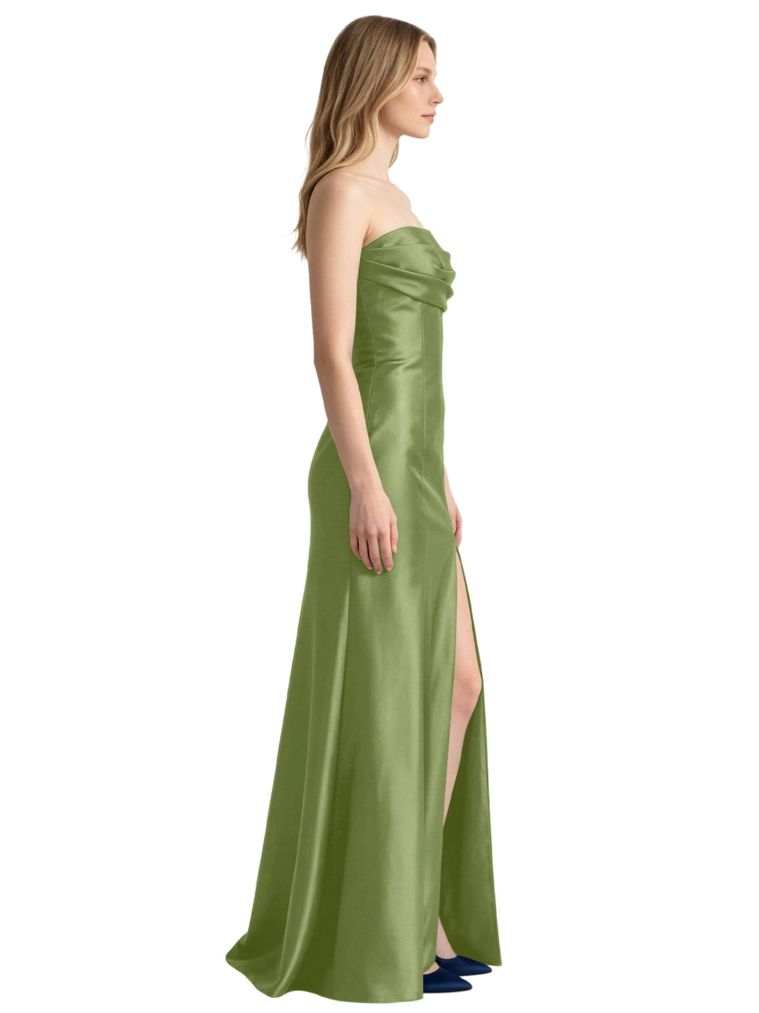 Strapless Ruched Bodice Prom Dress 