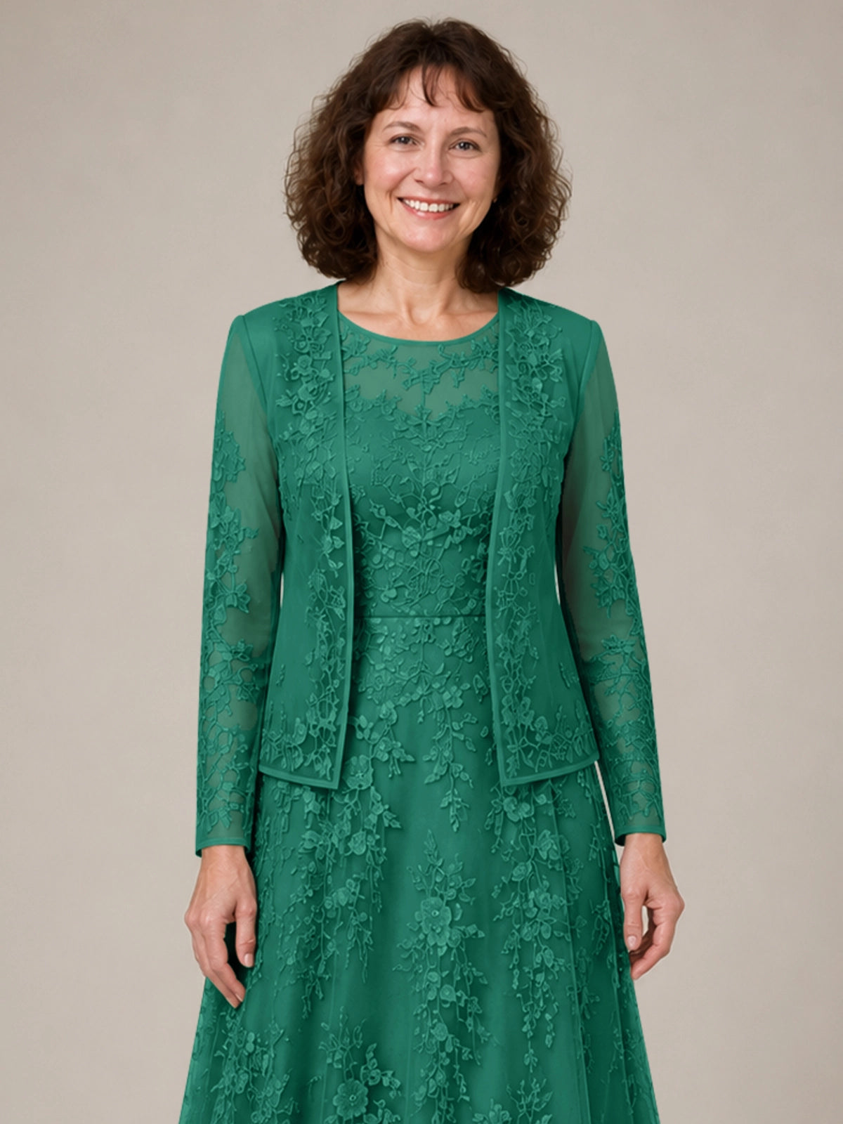 A-line Mother of the Bride Dress with Lace 
