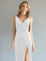 Velvet Bridesmaid Dress with Slit 