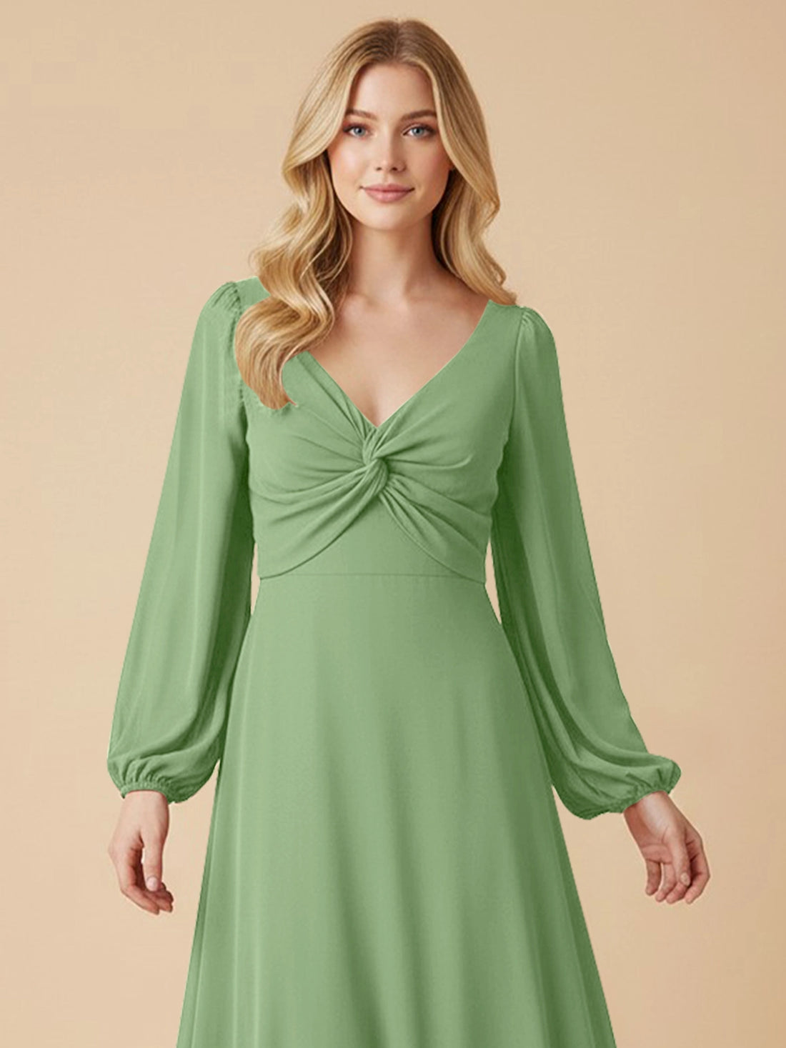 A-line Bridesmaid Dress with Long Sleeves 
