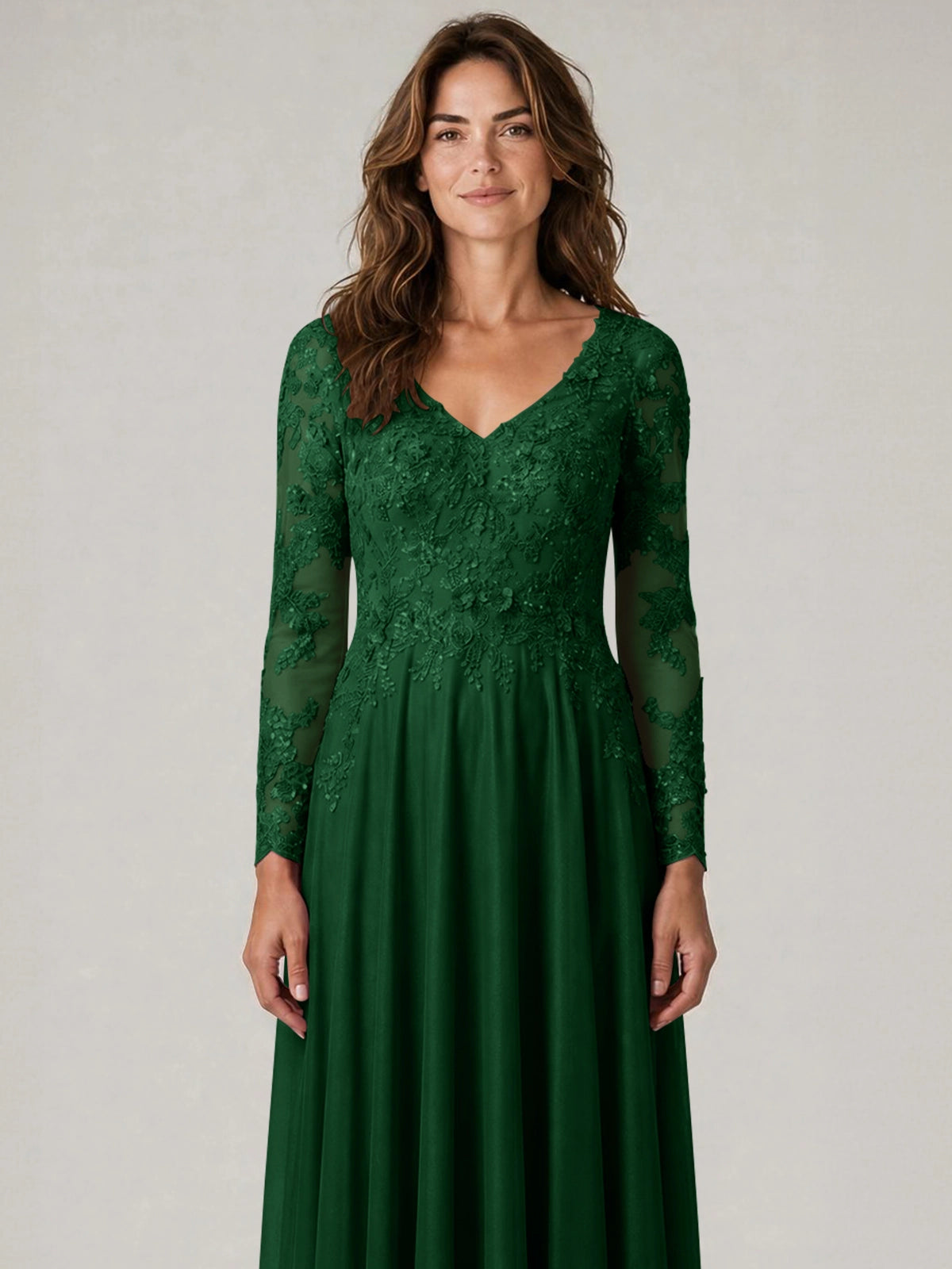 A-line Mother of the Bride Dress with Appliques