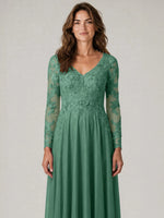 A-line Mother of the Bride Dress with Appliques