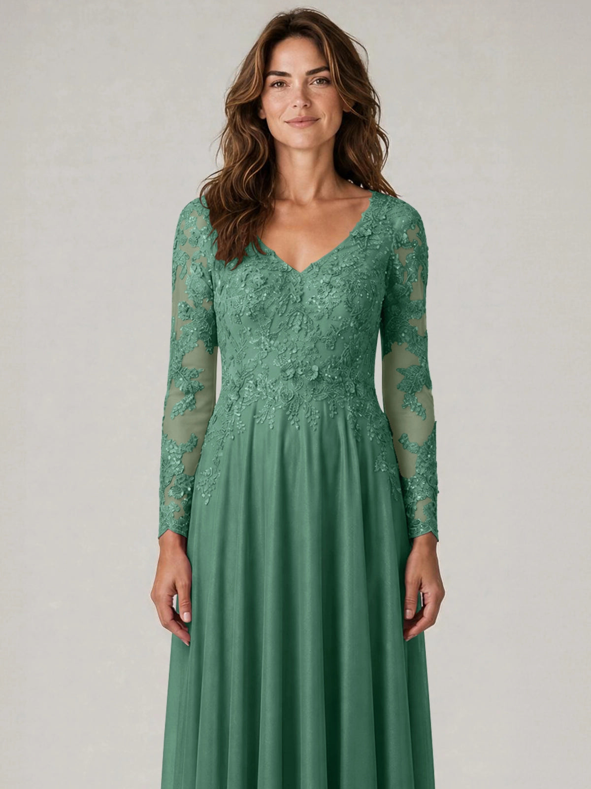 A-line Mother of the Bride Dress with Appliques