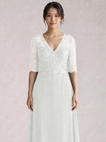 Lace Mother of the Bride Dress with Half Sleeves