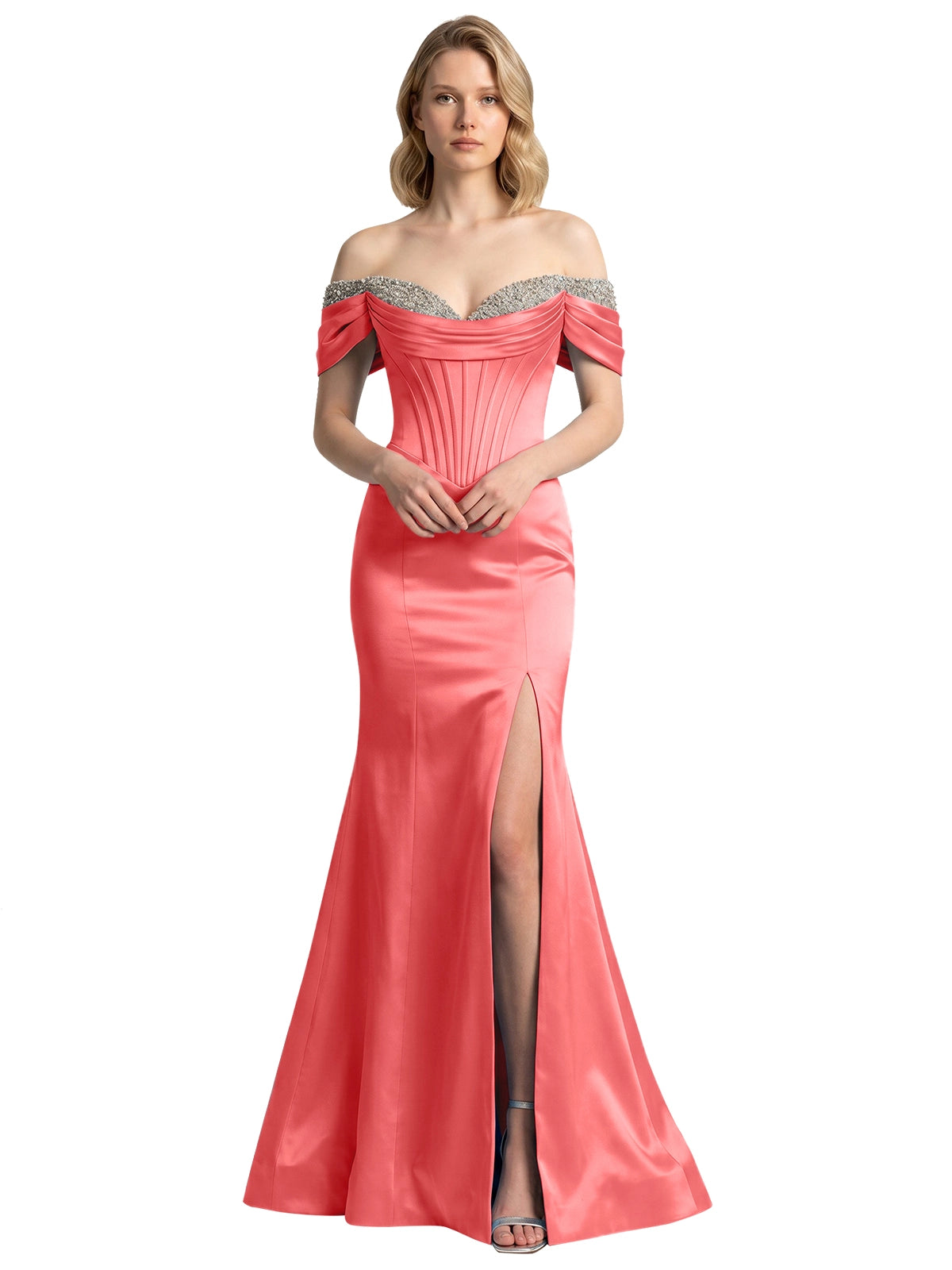 Corset Beaded Trumpet Prom Dress 