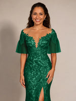 Mermaid Mother of the Bride Dress with V-neck 