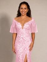 Mermaid Mother of the Bride Dress with V-neck 