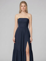 Strapless Bridesmaid Dress with Slit 