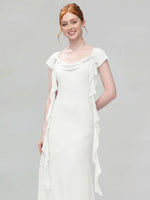 Flowy Ruffle Sheath Bridesmaid Dress 