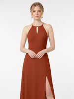 Chiffon Bridesmaid Dress with Halter 