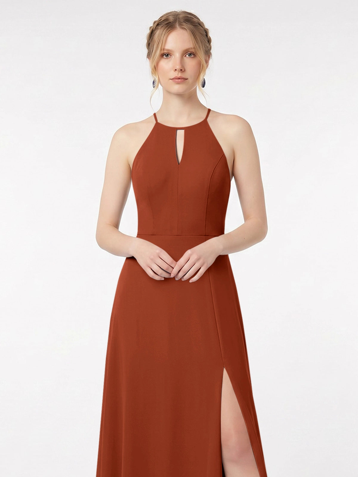Chiffon Bridesmaid Dress with Halter 