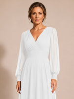 Chiffon Mother of the Bride Dress with Long Sleeves 
